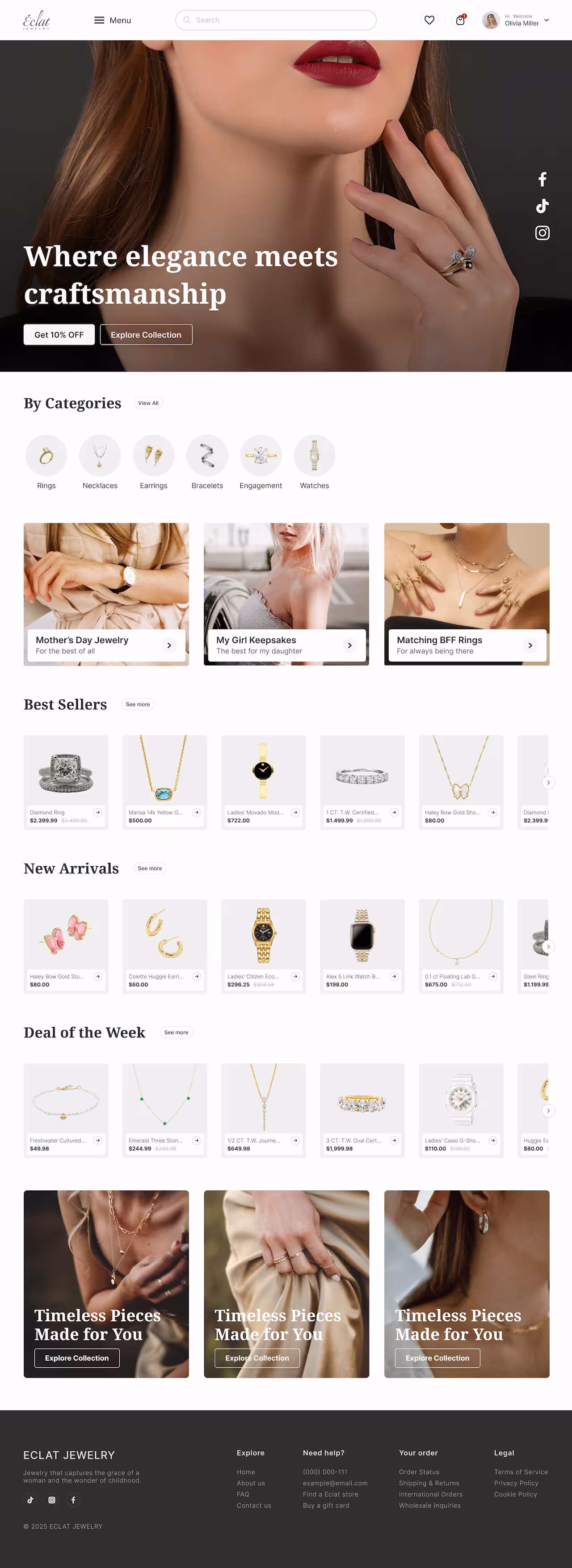 Eclat Page Desktop Version