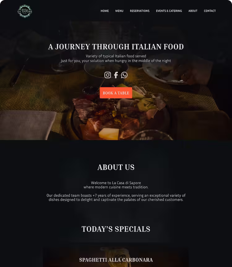 hero-picture-La Casa Di Sapore Restaurant-mobile